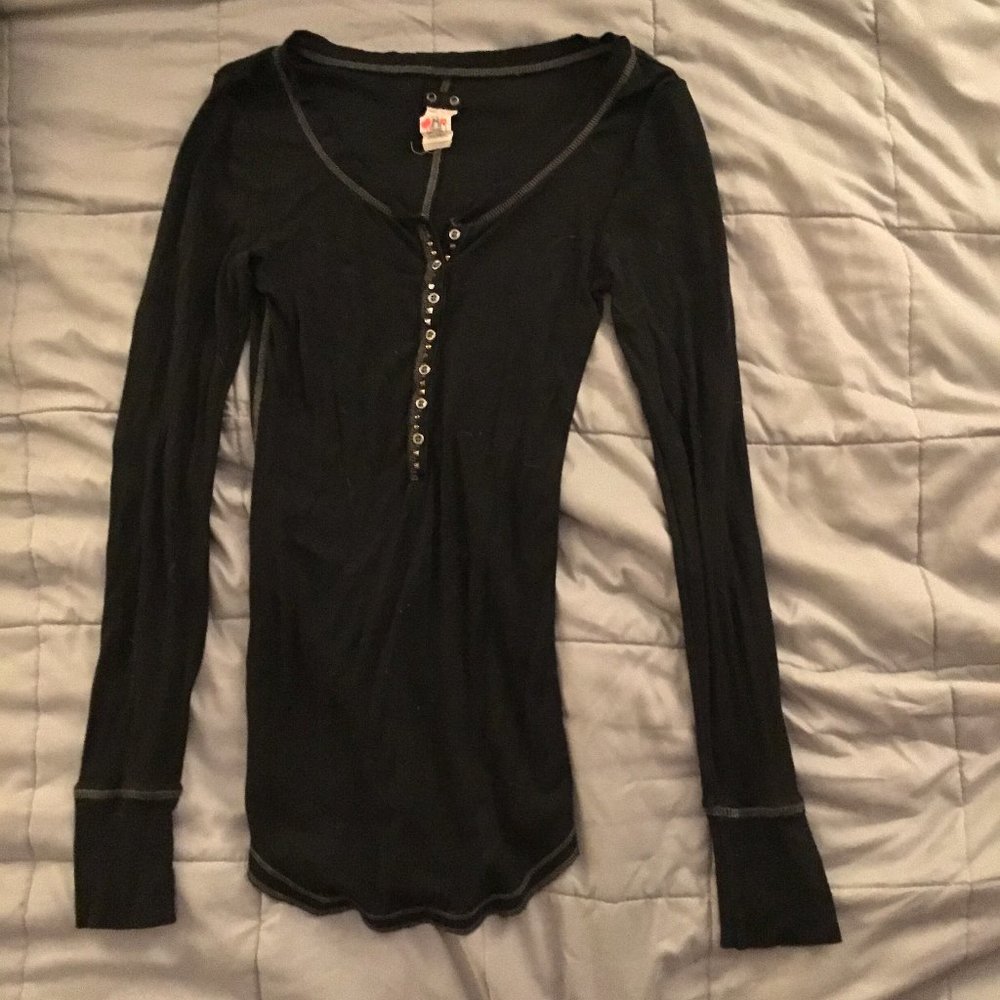 Black Henley Long Sleeve
